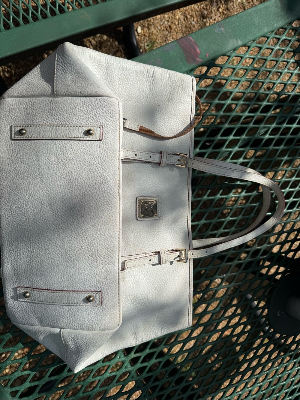 Dooney & Bourke White Pebbled Leather Tote - Picture 2 of 3